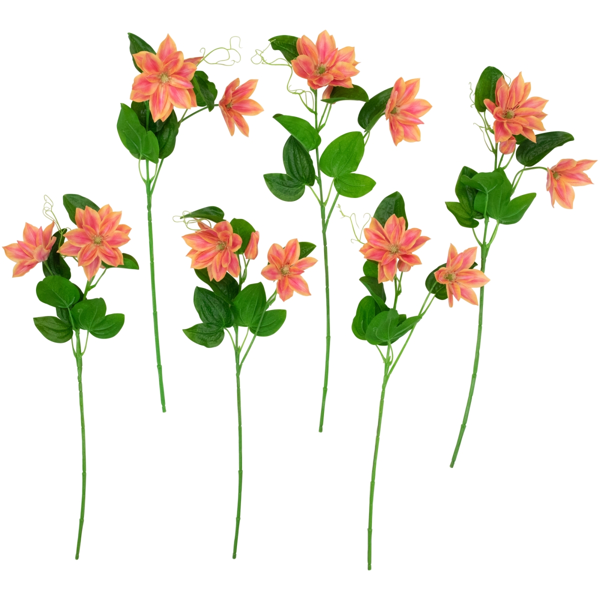 Picture of Northlight 35644501 25 in. Coral Real Touch Artificial Lotus Floral Sprays - Set of 6