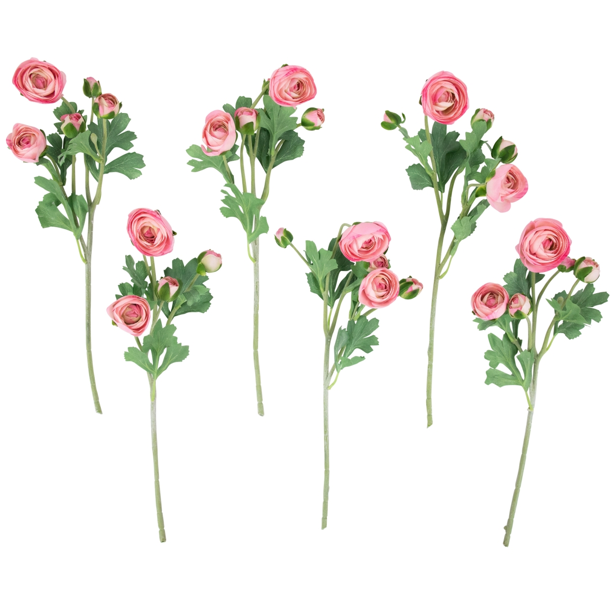 Picture of Northlight 35644511 21 in. Ranunculus Artificial Floral Sprays, Light Pink - Set of 6