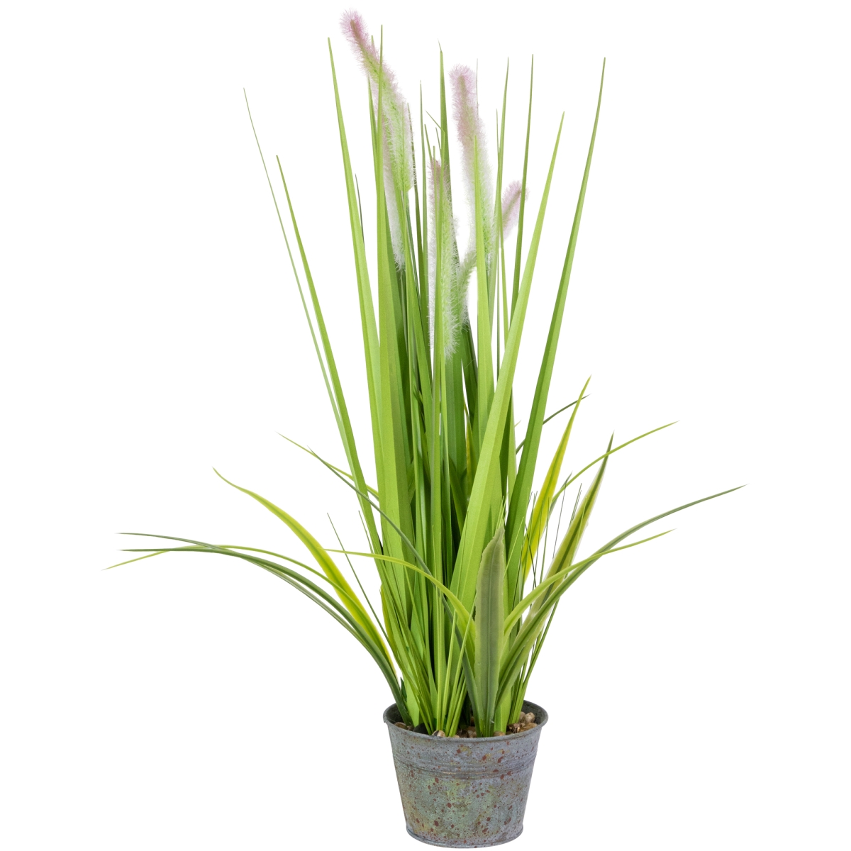 35663080 24 in. Artificial Onion Grass in Pot, Green