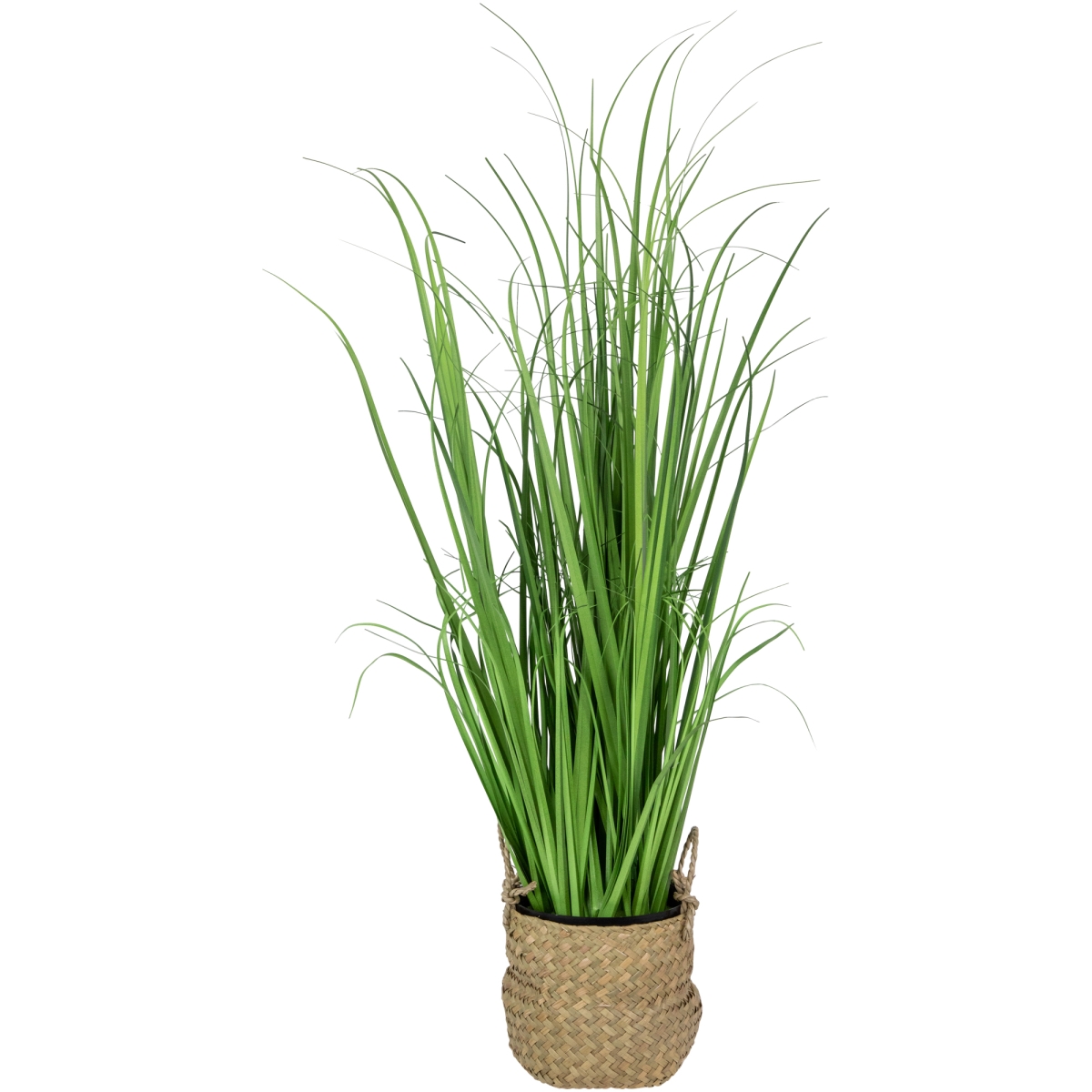 35663083 28 in. Artificial Onion Grass Plant in Basket, Green