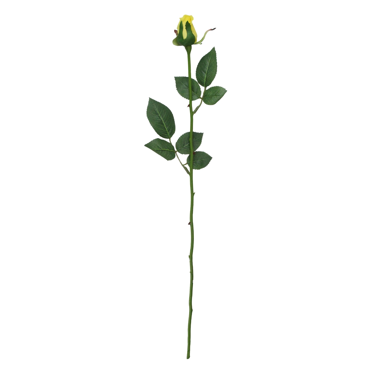 Picture of Allstate 33401292 23 in. Long Single Stem Budding Rose Artificial Pick Flowers&#44; Yellow & Green