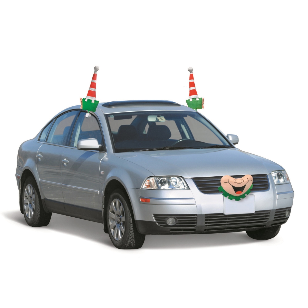 34655892 19 in. Elf Christmas Car Decorating Kit, Red & Green