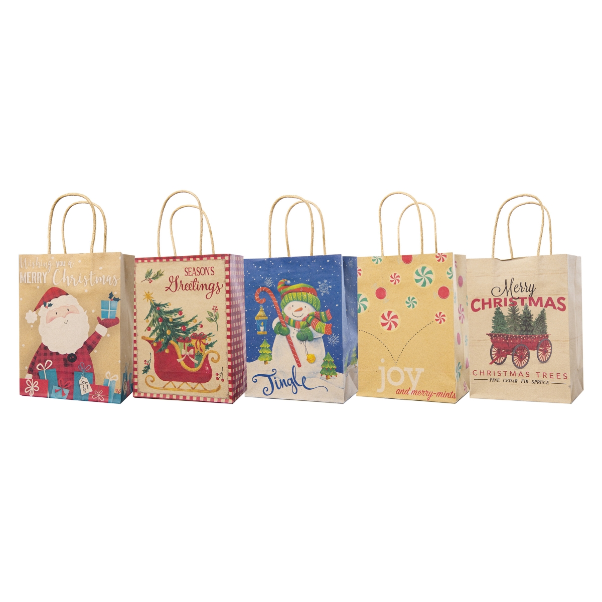 Picture of Lindy Bowman 34815630 Assorted Christmas Gift Bags with Handle - Medium - Pack of 15