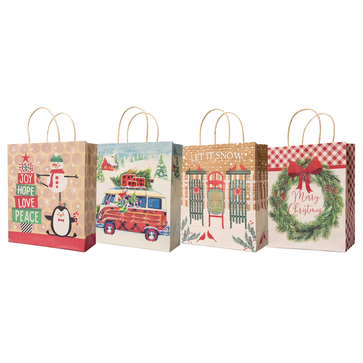 Picture of Lindy Bowman 34815631 Assorted Christmas Gift Bags with Handle - Medium - Pack of 12