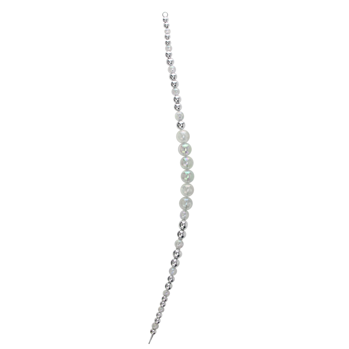 Picture of Allstate 32629063 16 in. Beaded Circle Decorative Smooth Christmas Icicle Ornament&#44; Clear & Silver