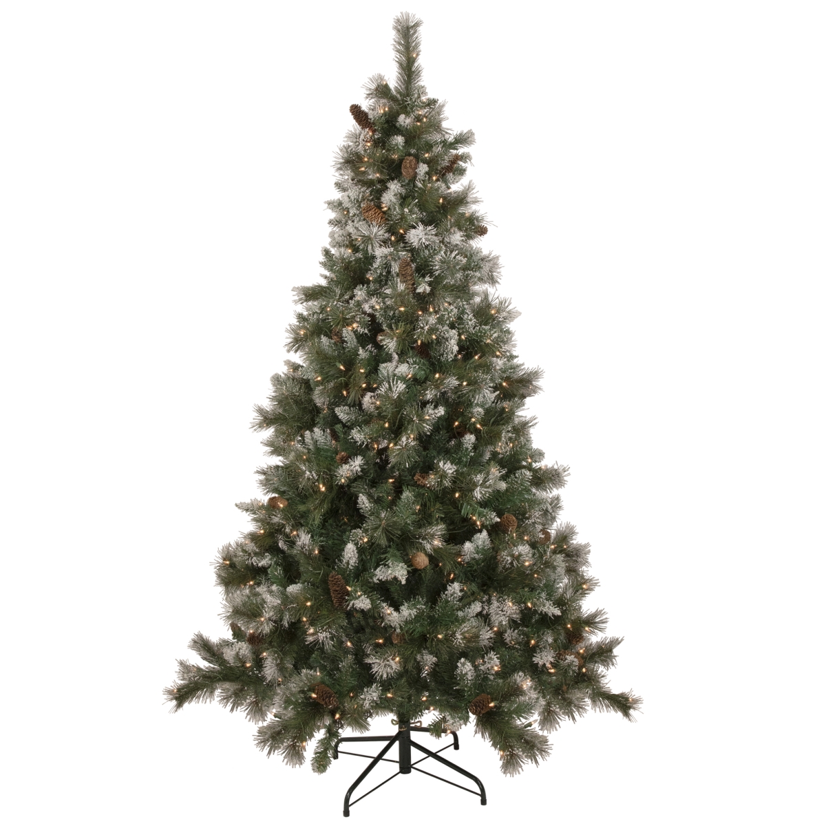 34908495 7.5 ft. Pre-lit Snow Valley Pine Artificial Christmas Tree Clear Lights -  NorthLight