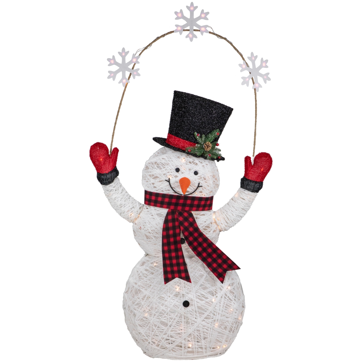 Picture of Northlight 35250582 57 in. LED Lighted Snowman Holding Snowflakes Outdoor Christmas Decoration