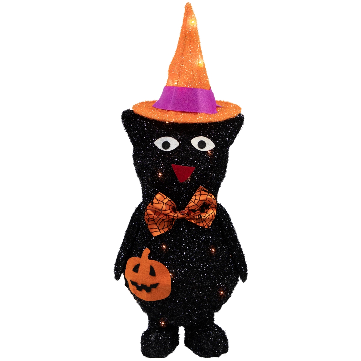 Picture of Northlight 35250588 24 in. Lighted Black Cat In Witchs Hat Halloween Yard Decoration