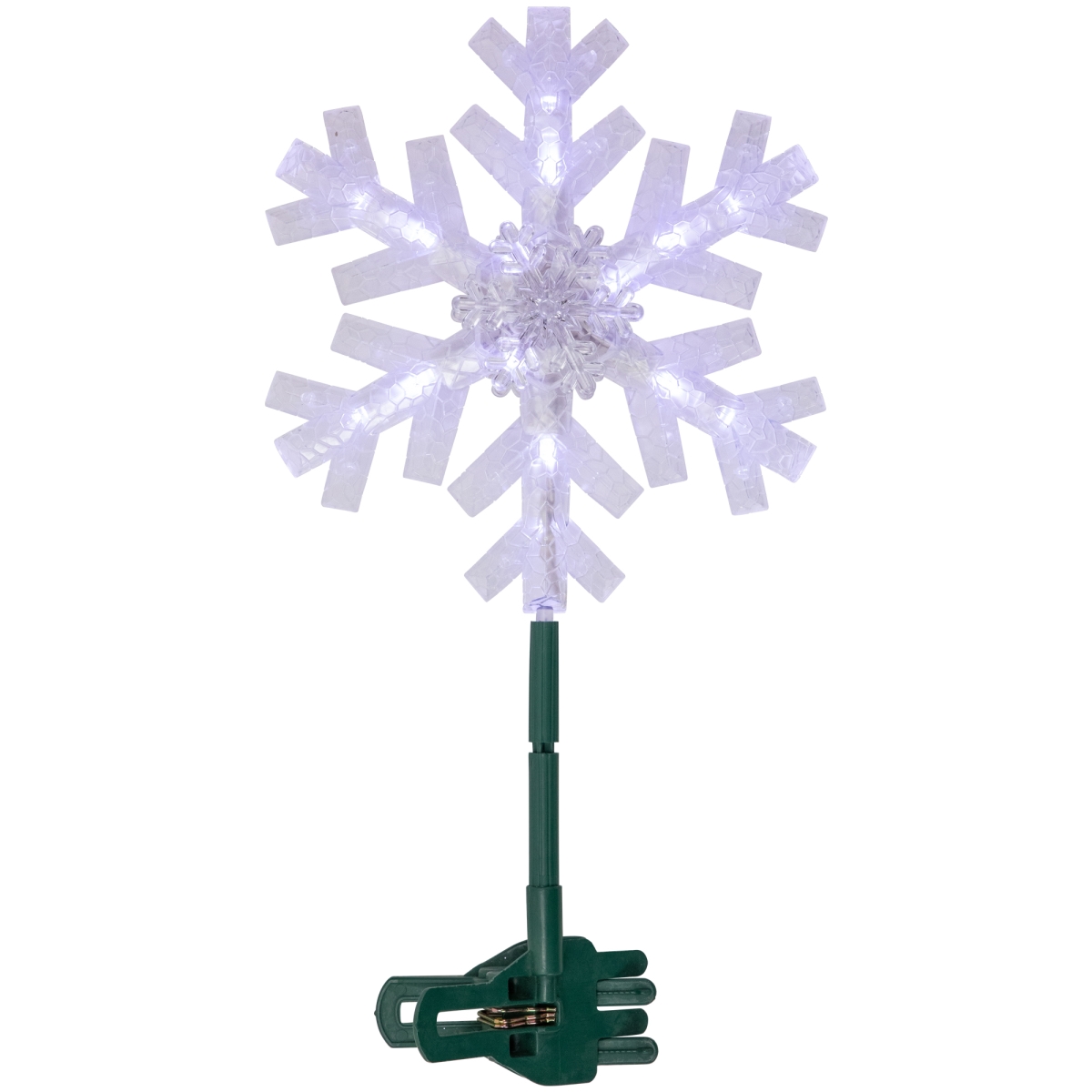 Picture of Northlight 35680533 14.75 in. Lighted LED Clip on Snowflake Christmas Tree Topper - White Lights
