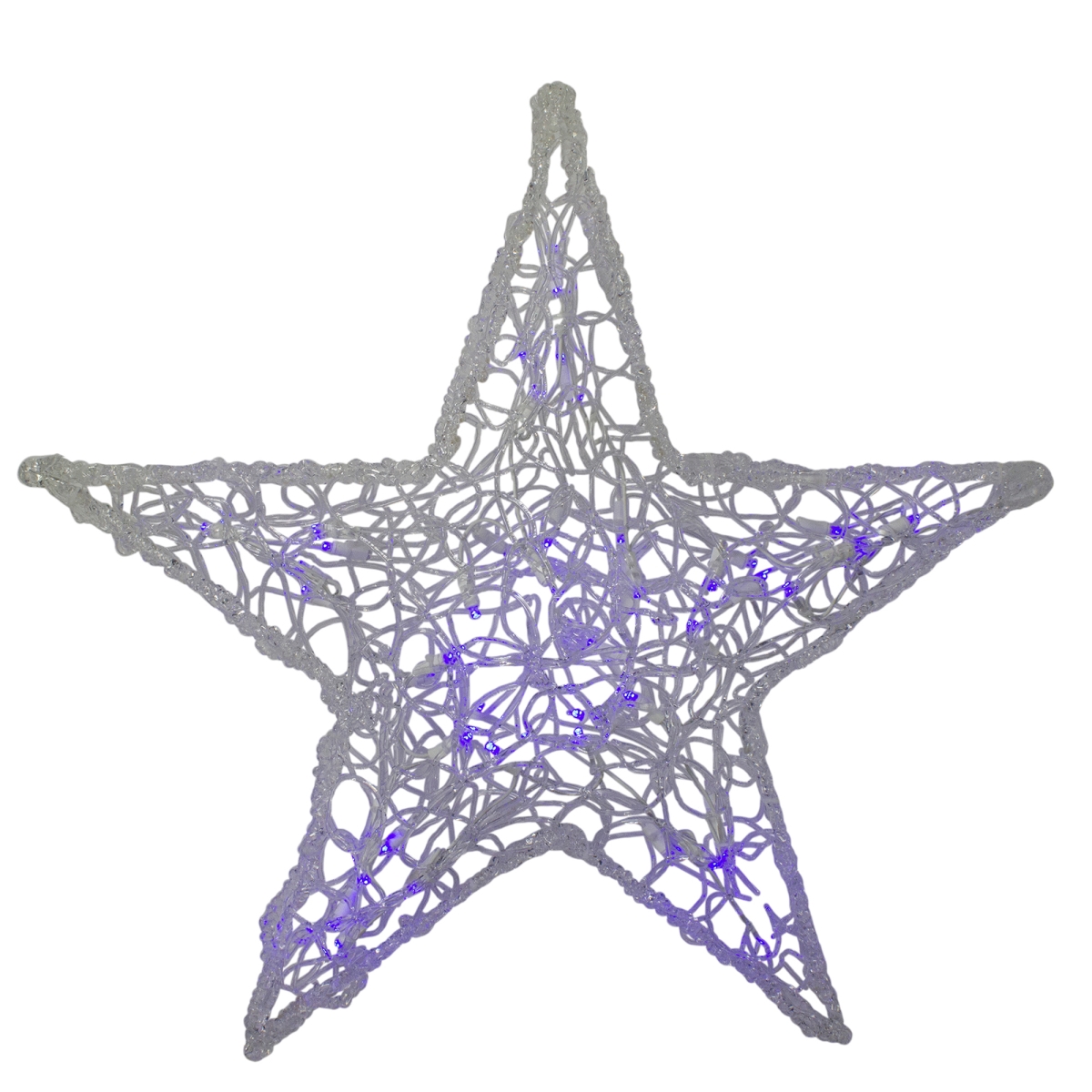 Picture of Hofert 33655134 24 in. Pre-lit LED Color Changing Spun Glass Hanging Star Christmas Decoration&#44; Clear & Purple
