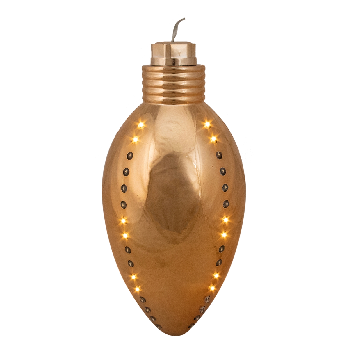 33655125 64 Gold LED Ornament Christmas Light - 10 in. Clear Wire