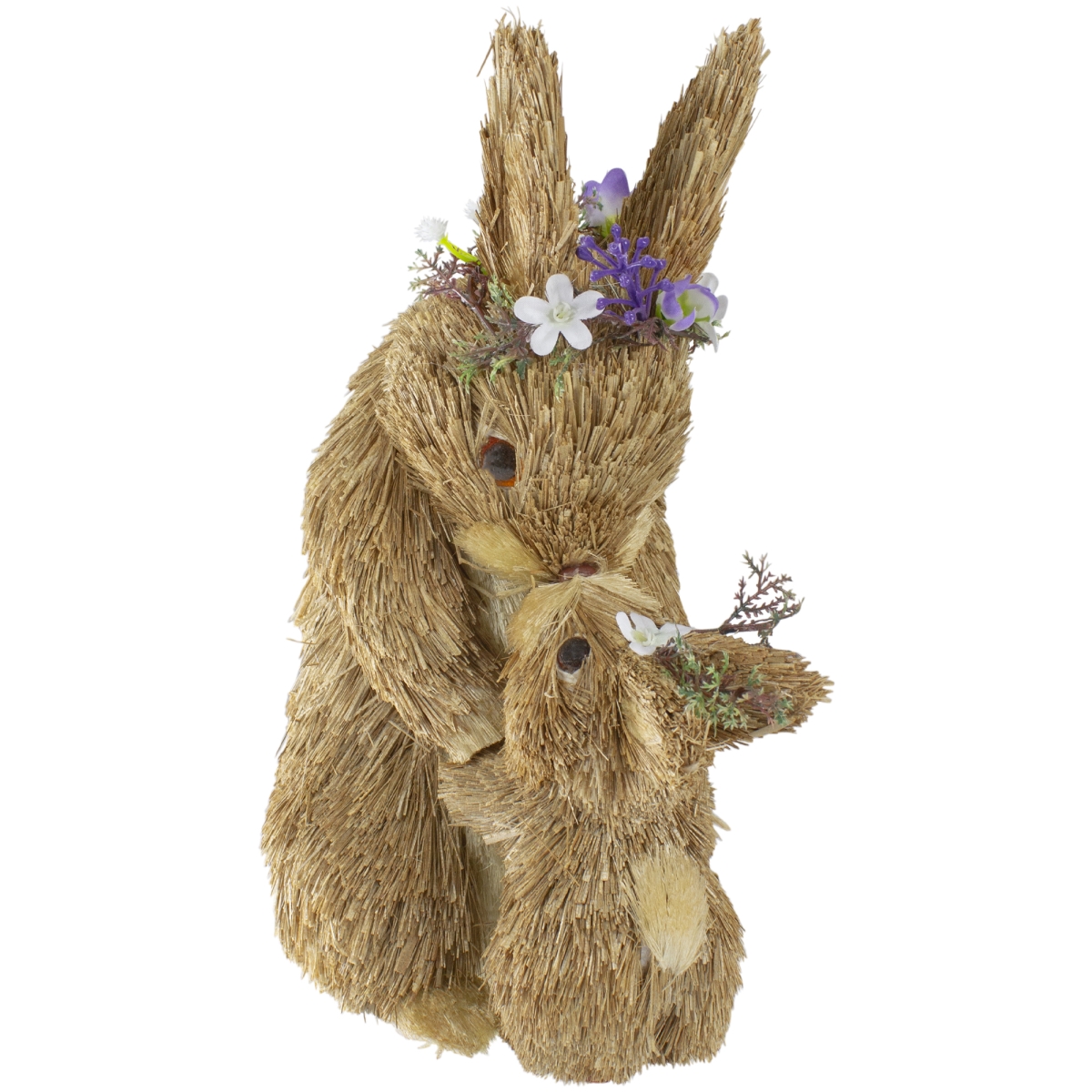 Picture of Northlight 34808688 12 in. Mommy & Baby Bunny Sisal Easter Figure&#44; Brown