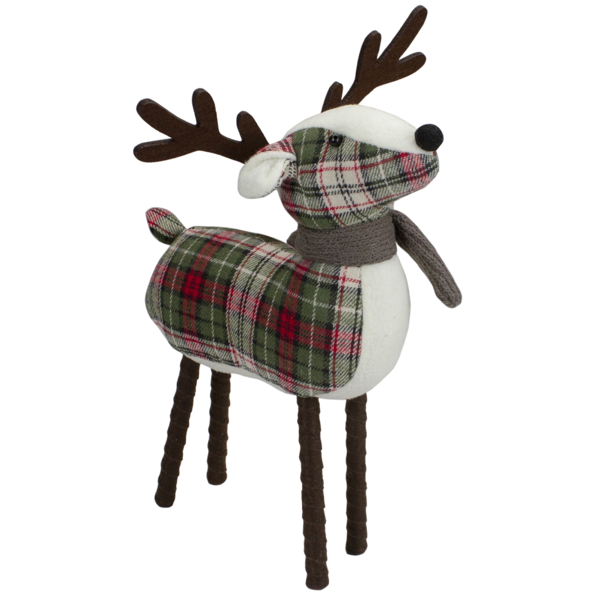 Picture of Northlight 34314293 13.5 in. Plaid Reindeer Christmas Decoration&#44; Red & Green