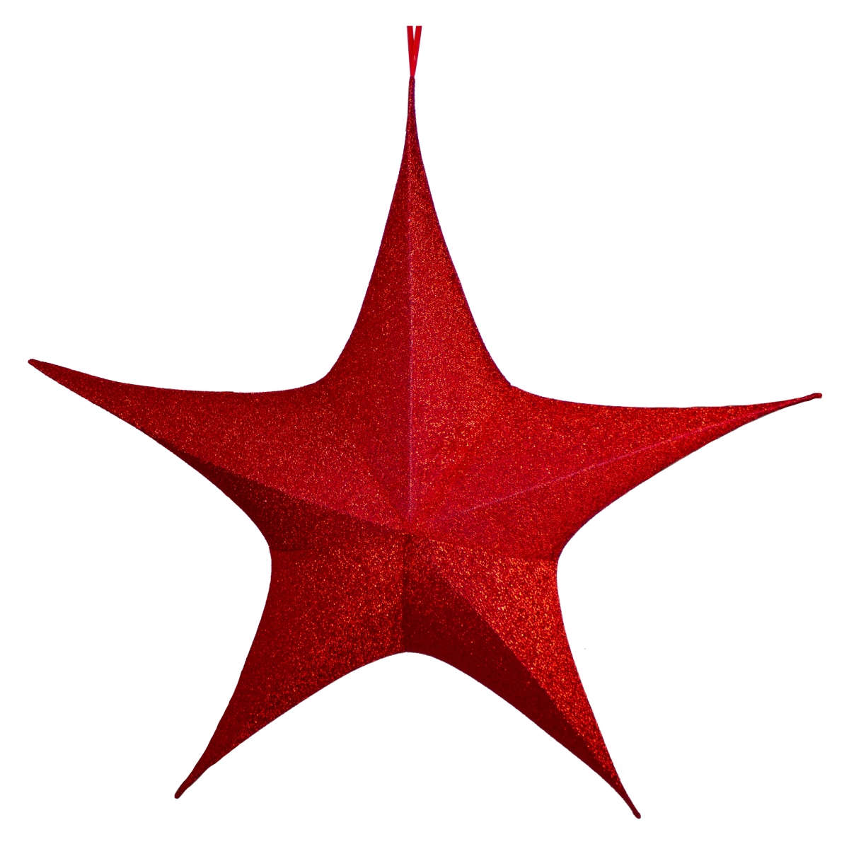 Picture of Northlight 34314414 51 in. Tinsel Foldable Christmas Star Outdoor Decoration, Red