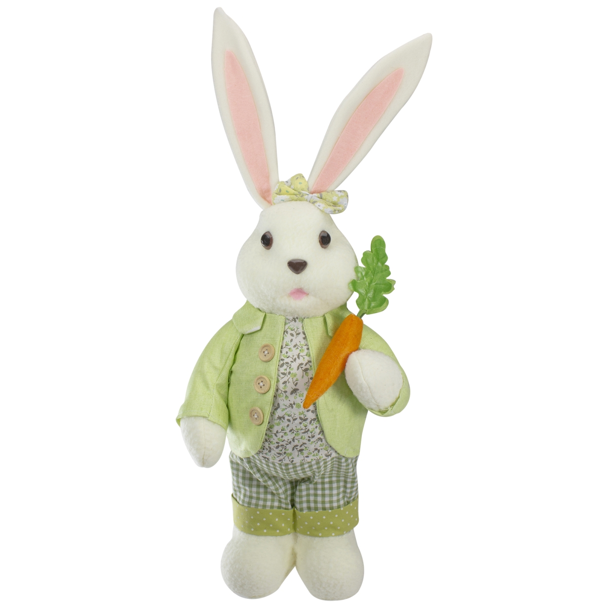 Picture of Northlight 34808692 20 in. Standing Rabbit Easter Figure&#44; White &Green