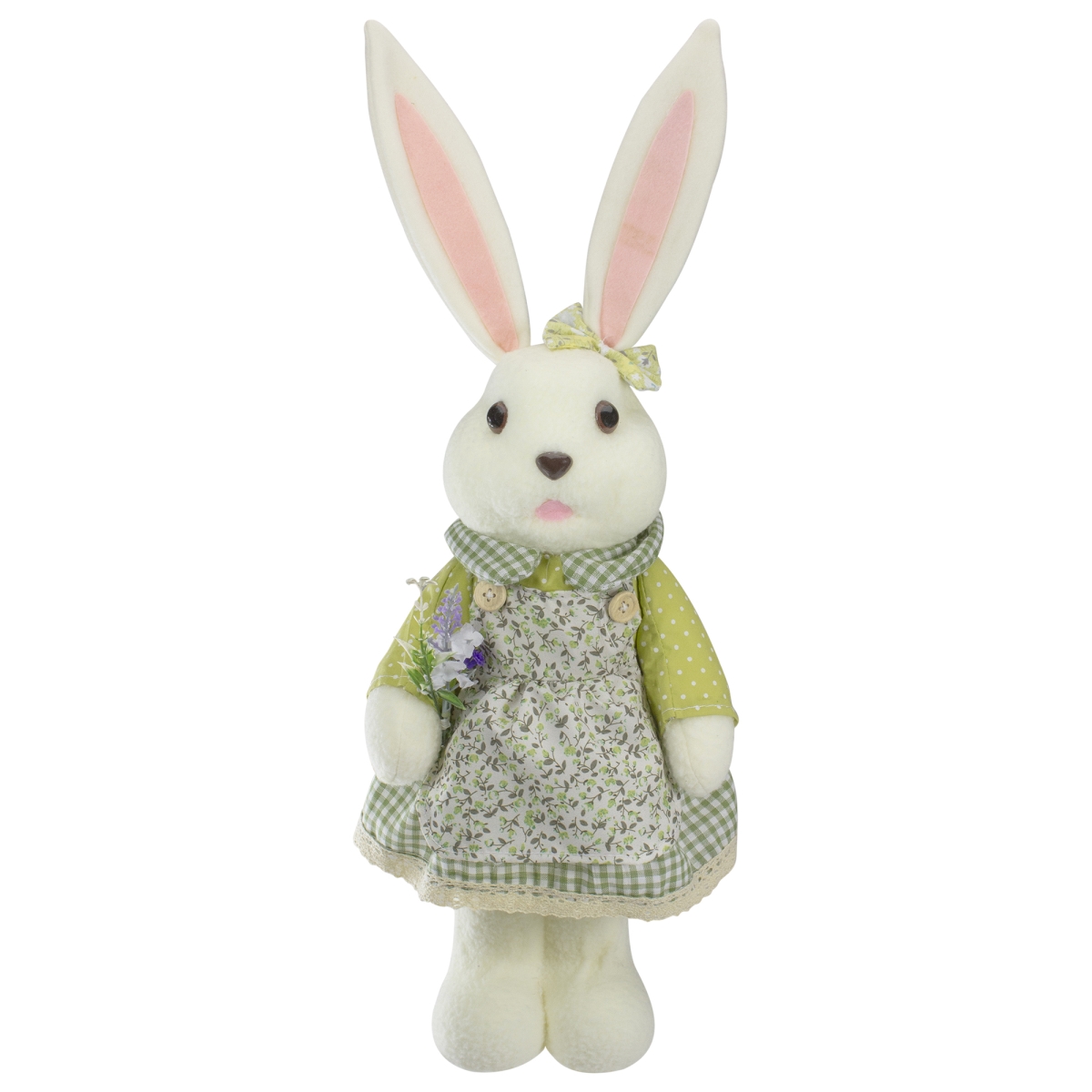 Picture of Northlight 34808693 20 in. Standing Girl Rabbit Easter Figure&#44; White & Green