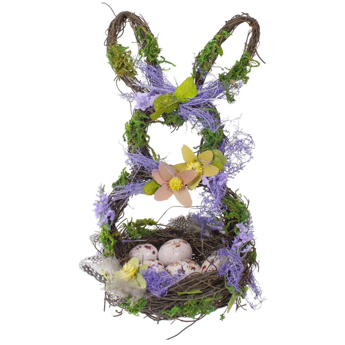 Picture of Northlight 34808698 14.5 in. Artificial Floral Bunny Shaped Basket&#44; Purple & Green
