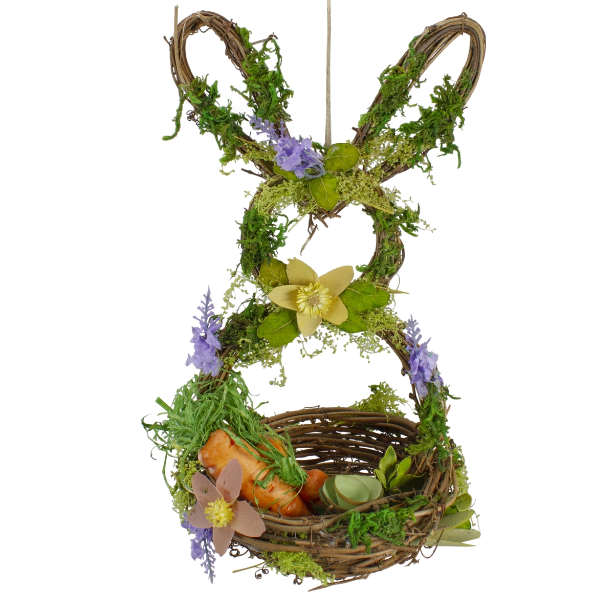 Picture of Northlight 34808703 14.5 in. Artificial Floral Bunny Shaped Basket&#44; Brown & Green