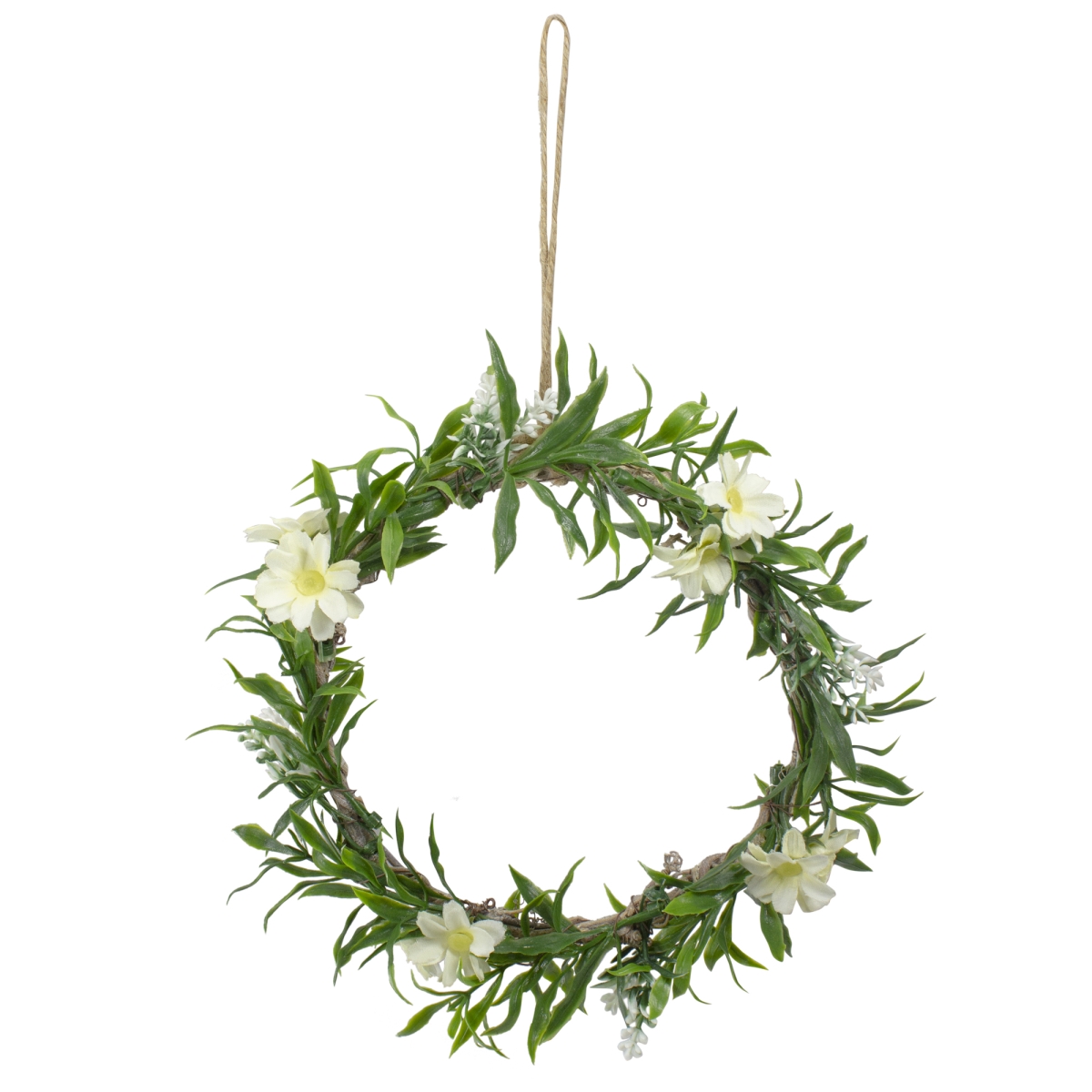 34808711 Mini Floral & Foliage Spring Wreath, Yellow - 9 in -  NorthLight