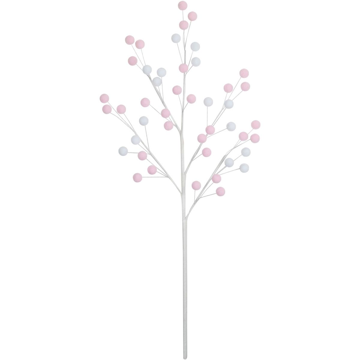 35691095 24 in. Pom Pom Christmas Spray, Pink & White