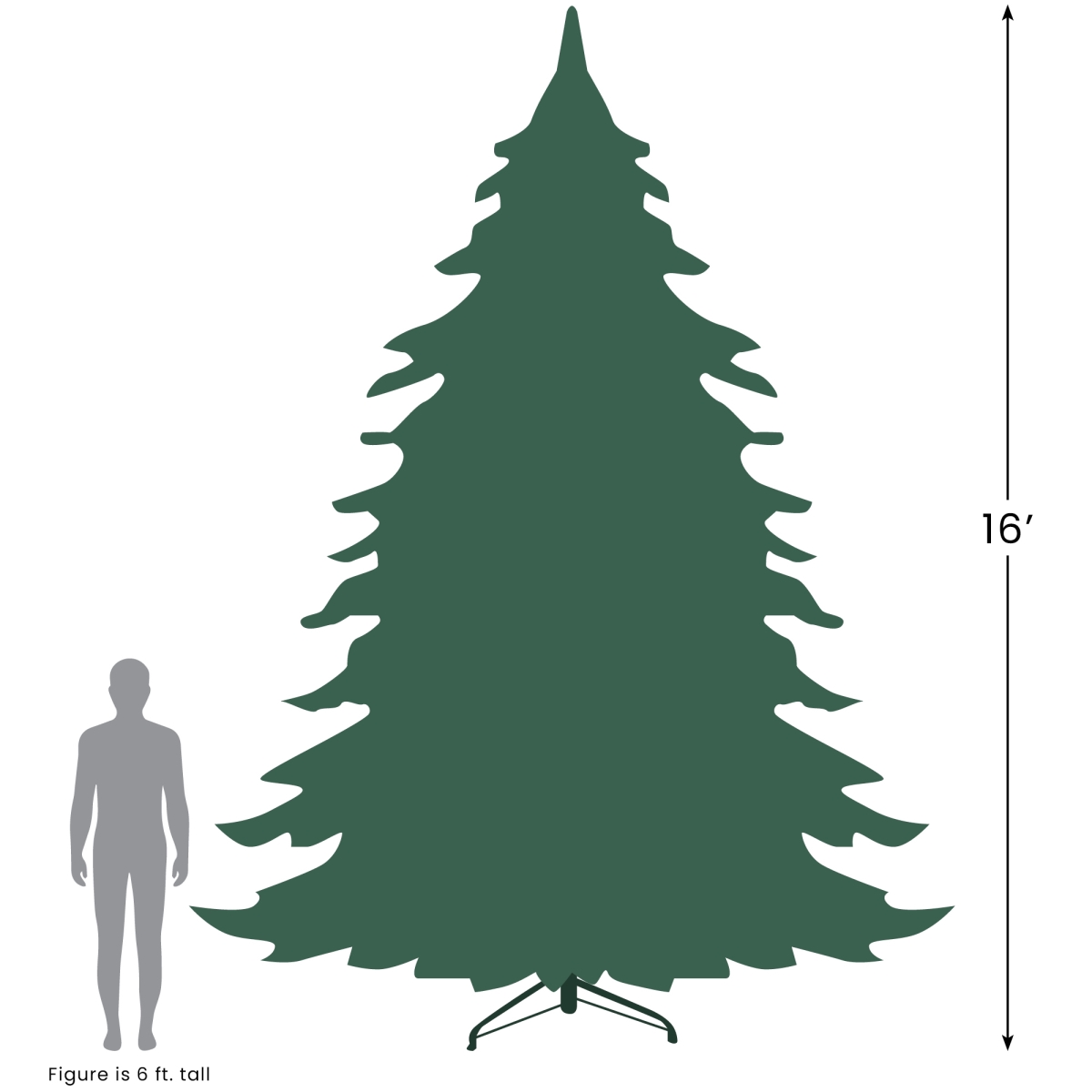 35680505 16 ft. Pre-Lit Commercial Pendleton Spruce Slim Artificial Christmas Tree with Multicolor Lights