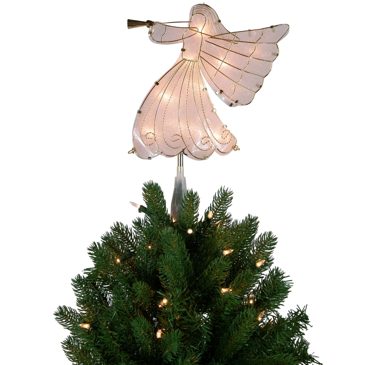 Picture of Northlight 35680737 10 in. Gold Angel Tree Topper with Warm White Lights