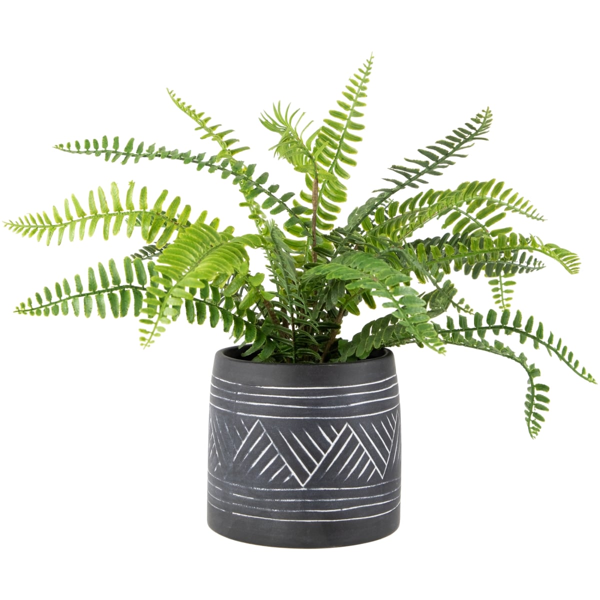 35688267 15 in. Artificial Boston Fern Spring Plant in Ceramic Pot