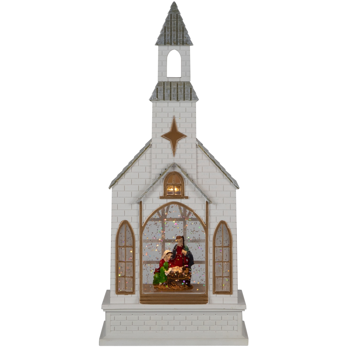 35687225 12 in. LED Lighted Holy Family Church Scene Christmas Snow Globe -  NorthLight