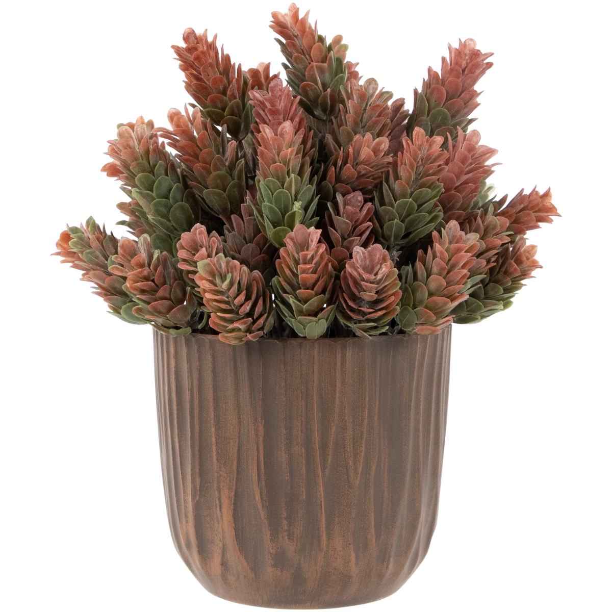 35687974 8 in. Two-Tone Wild Flower Artificial Plant in A Textured Lined Pot