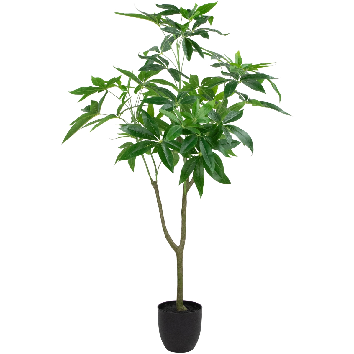 35687978 4 ft. Artificial Unbraided Potted Green Money Tree