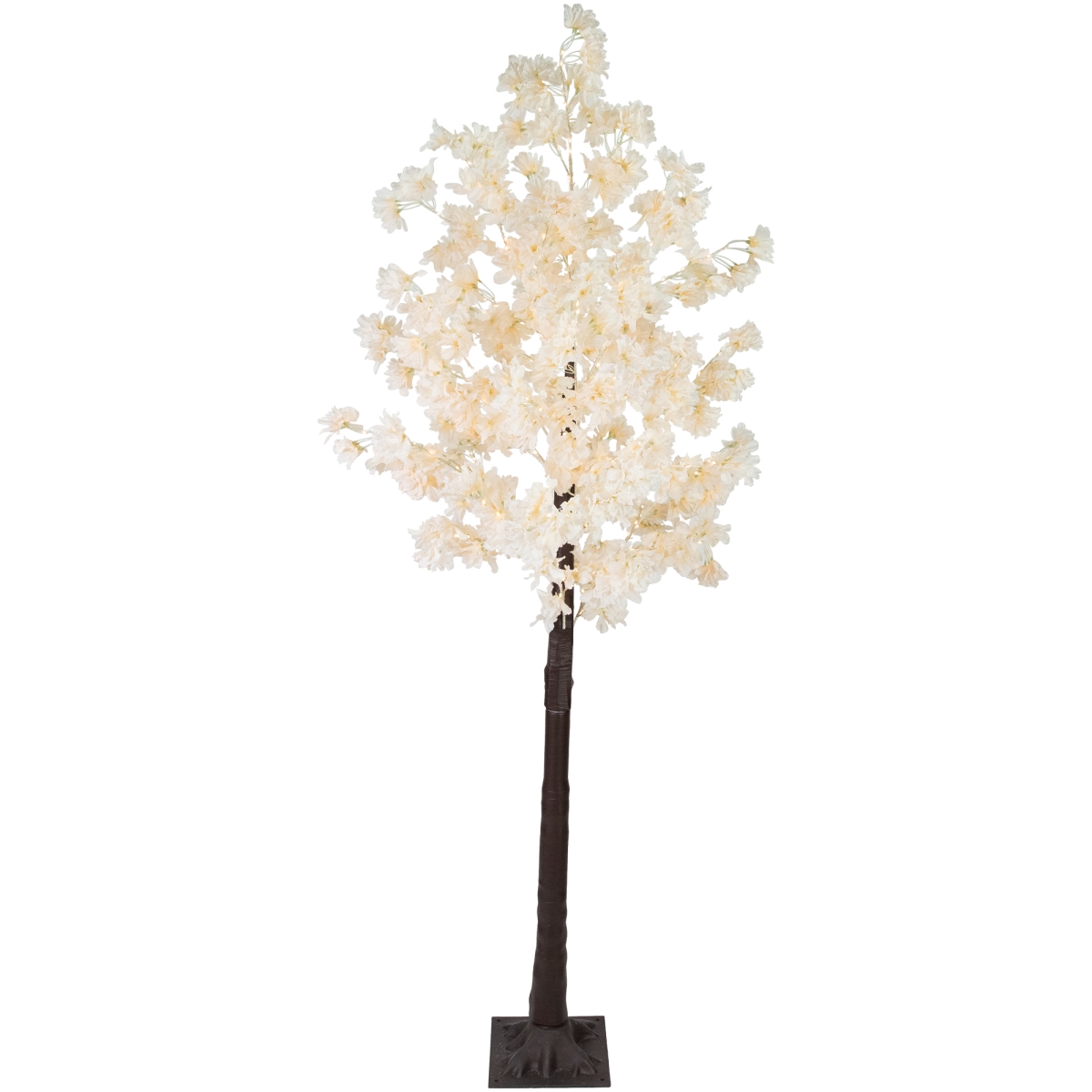 35694662 6 ft. LED Lighted White Floral Artificial Tree - Warm White Lights -  NorthLight