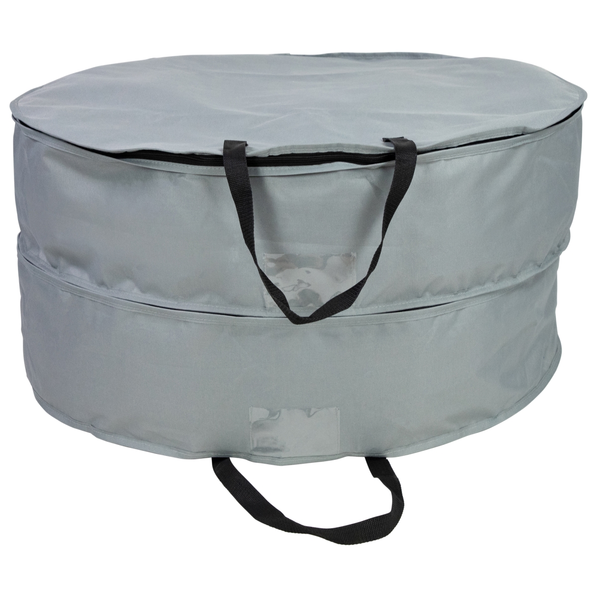 35687968 30 in. Multi-Seasonal Double Wreath Storage Bag, Gray