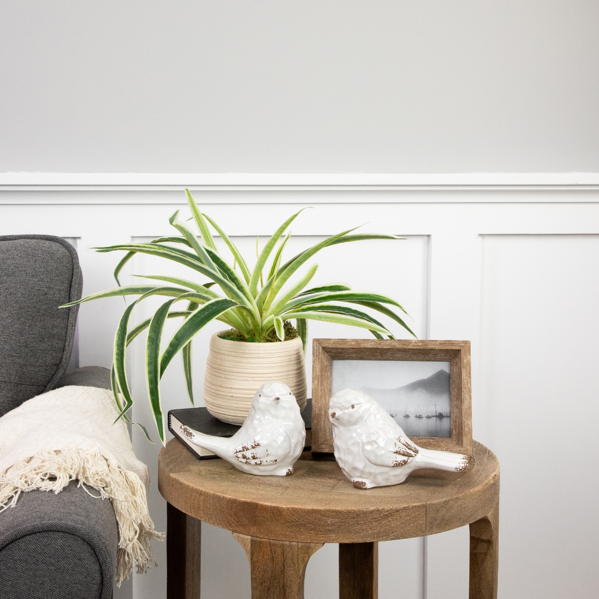35688261 20 in. Artificial Dracaena Plant in Beige Ceramic Pot