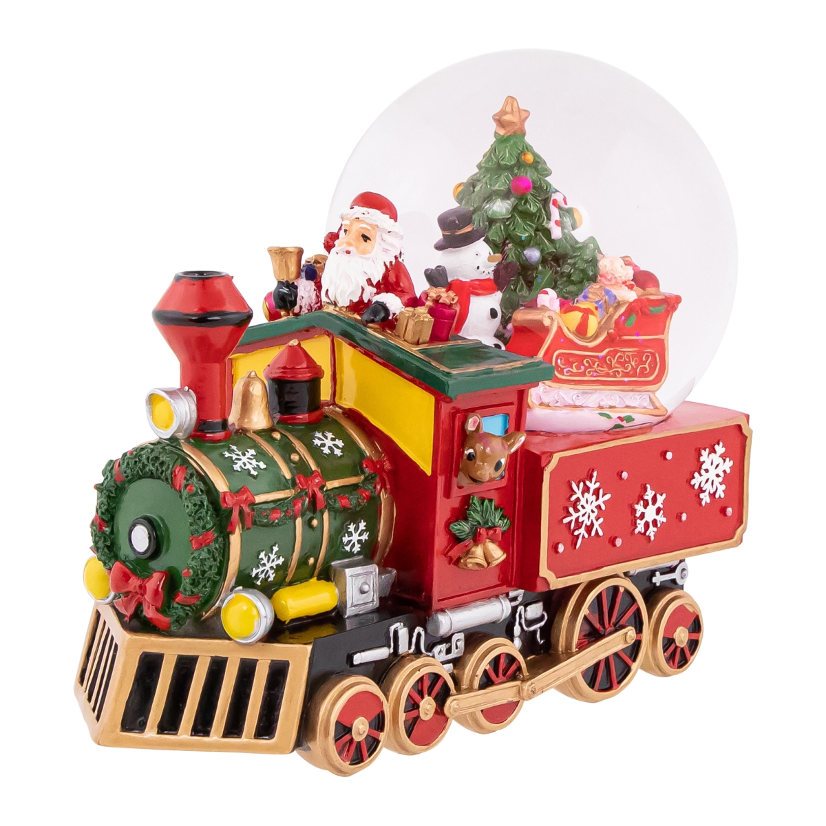 8.25 in. Santa Driving the Christmas Train Musical Snow Globe