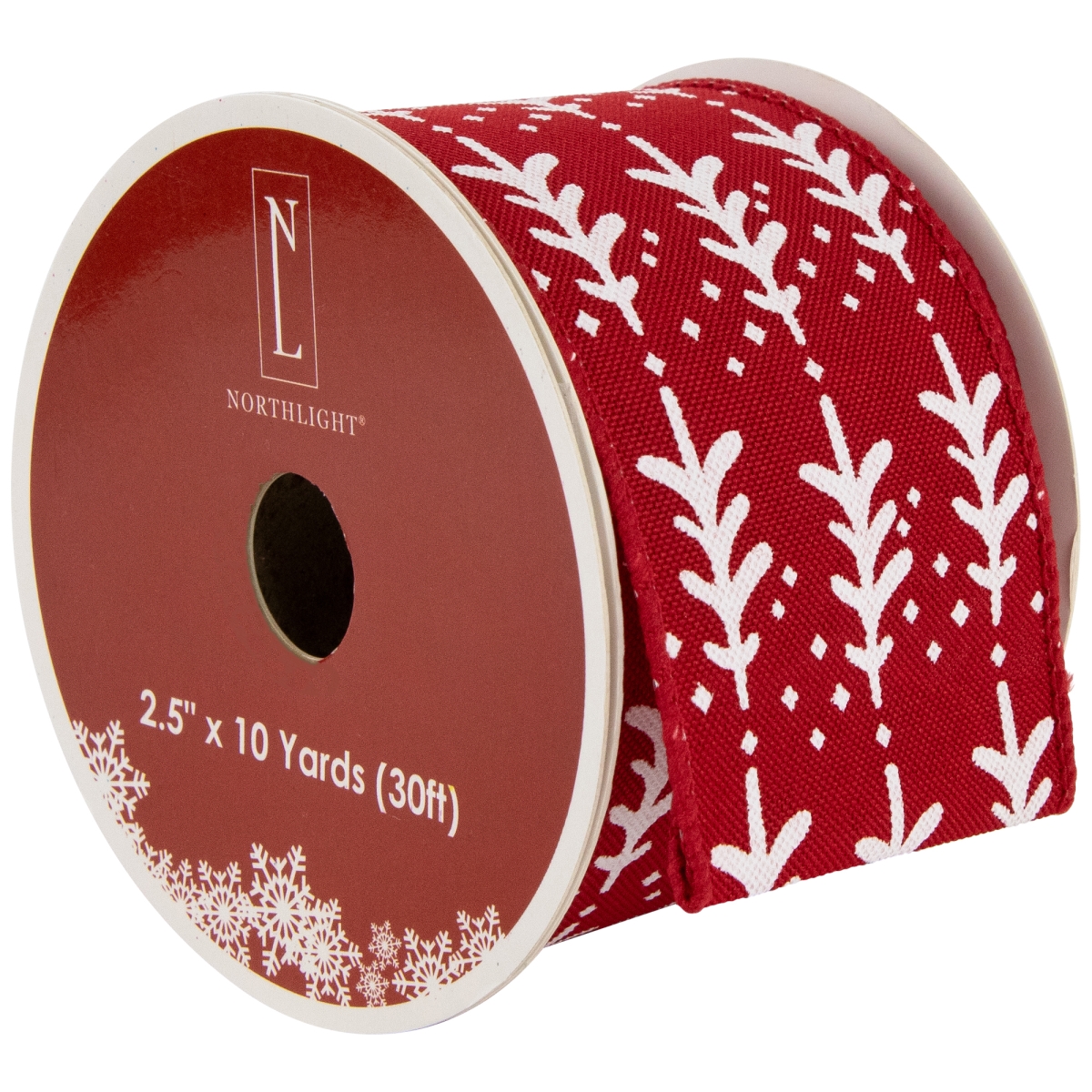 Picture of Northlight 35681115 2.5 in. x 10 Yards Red & White Christmas Tree Wired Craft Ribbon