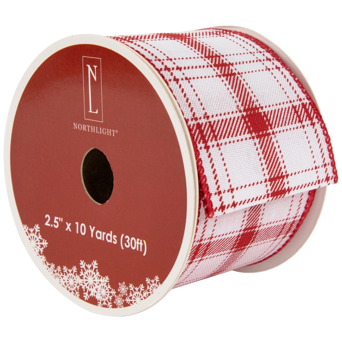 Picture of Northlight 35681117 2.5 in. x 10 Yards Red & White Plaid Wired Craft Christmas Ribbon