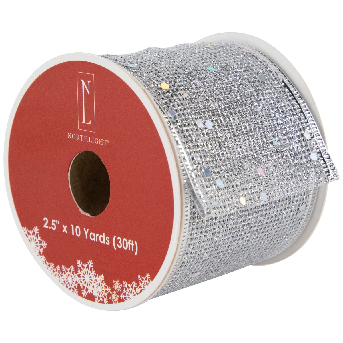 Picture of Northlight 35681118 2.5 in. x 10 Yards Shimmering Silver Wired Craft Christmas Ribbon