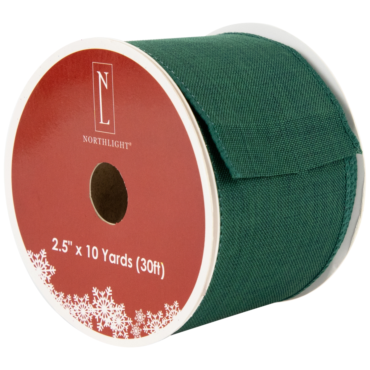 Picture of Northlight 35681119 2.5 in. x 10 Yards Solid Green Wired Edge Craft Christmas Ribbon