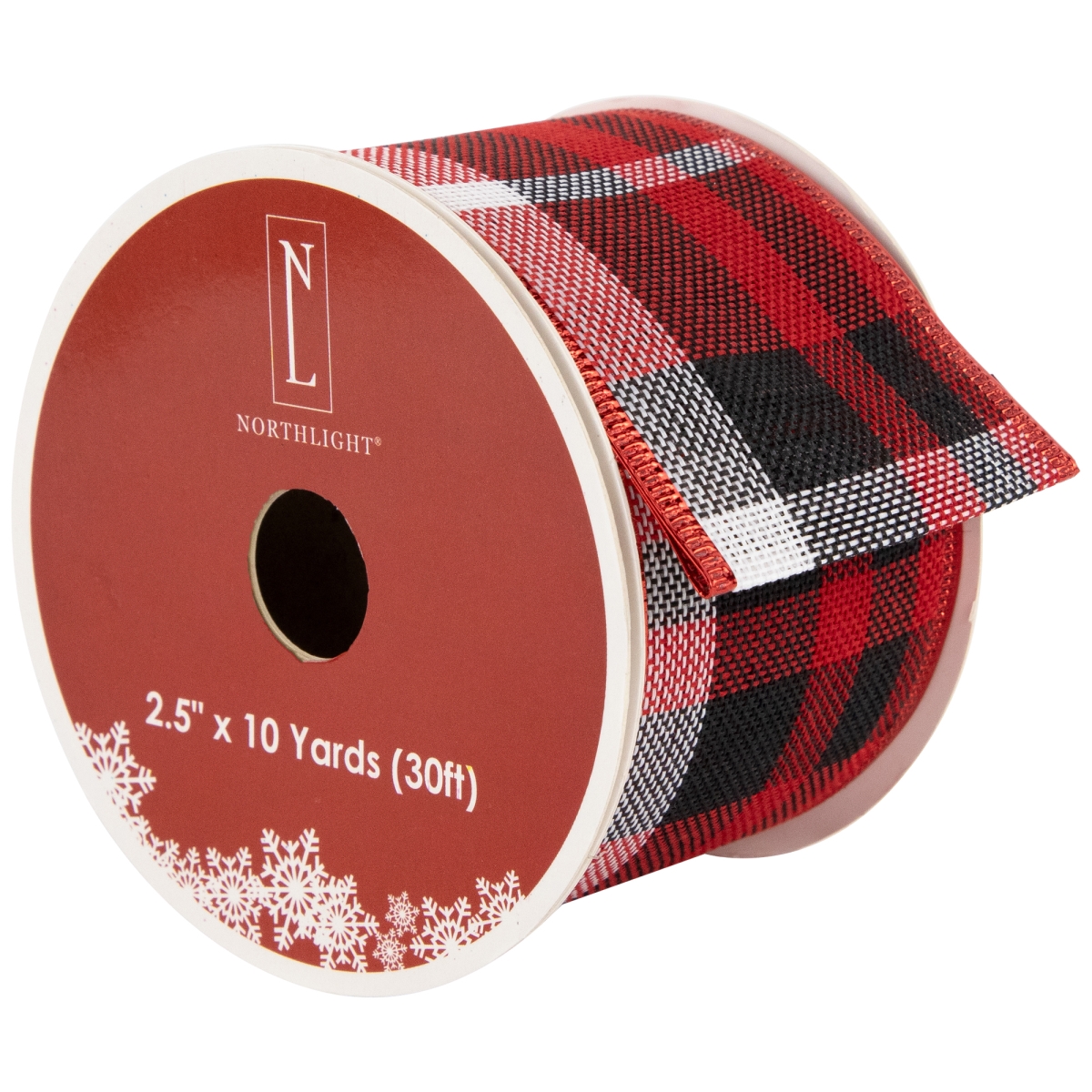 Picture of Northlight 35681120 2.5 in. x 10 Yards Red & Black Plaid Wired Craft Christmas Ribbon