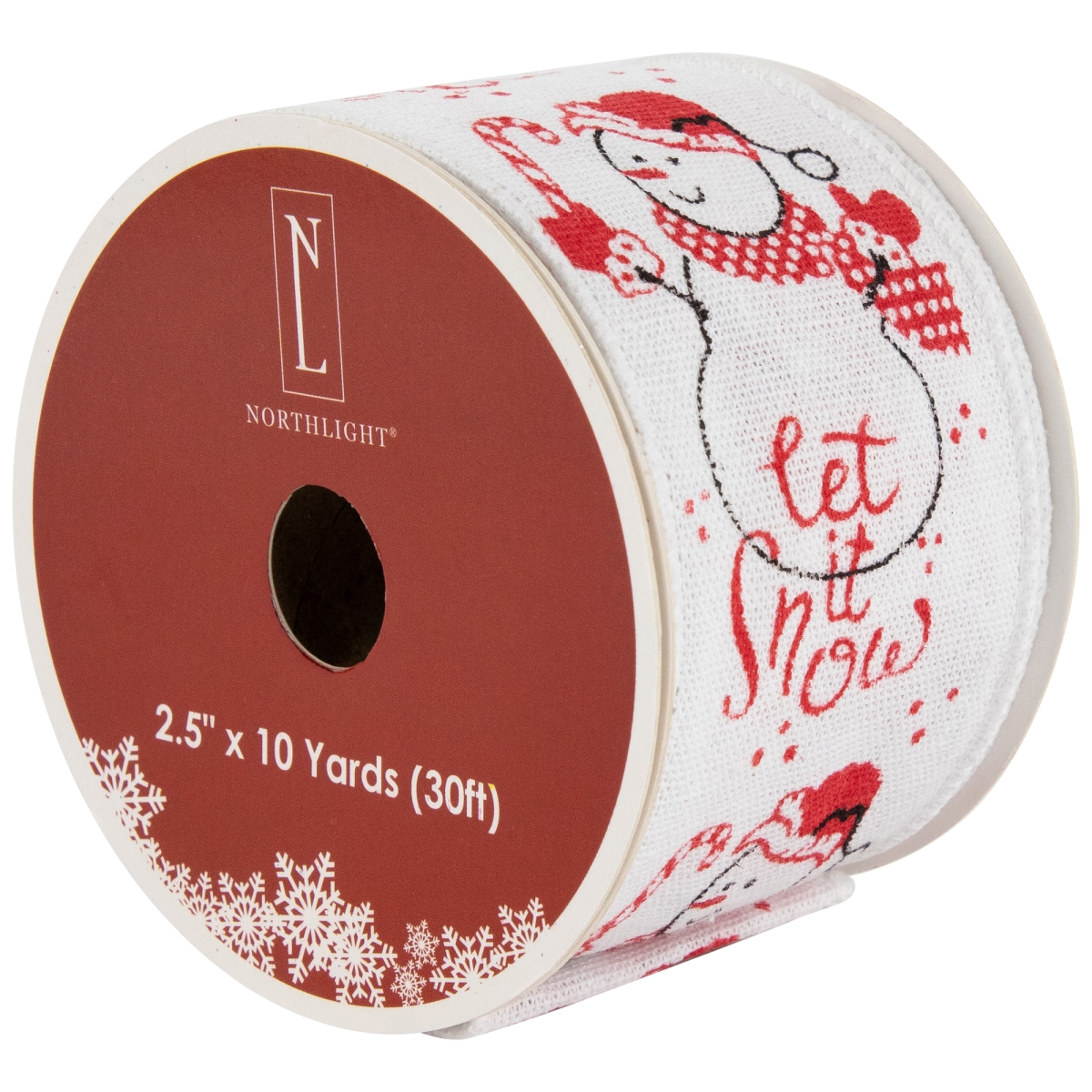 Picture of Northlight 35681122 2.5 in. x 10 Yards Snowman Let It Snow Wired Craft Christmas Ribbon