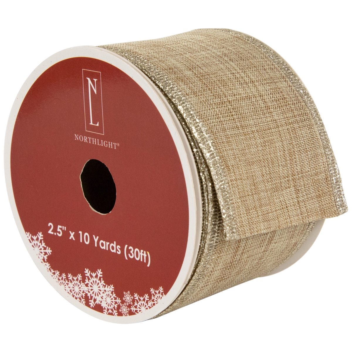 35681125 2.5 in. x 10 Yards Burlap Style Wired Craft Ribbon