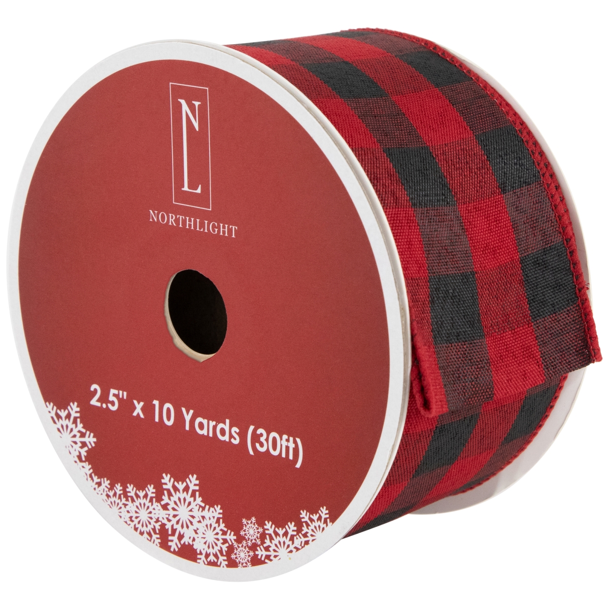 Picture of Northlight 35681139 2.5 in. x 10 Yards Red & Black Plaid Wired Craft Christmas Ribbon