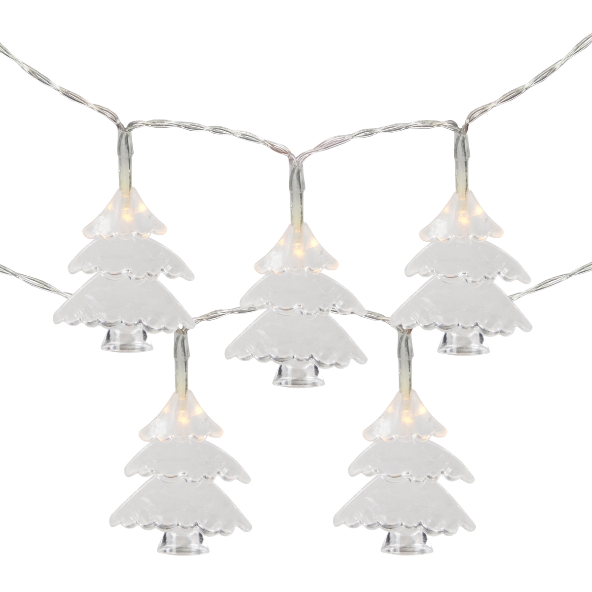 35267972 3ft LED Clear Winter Trees Micro Christmas Light Set, Clear Wire - 10 Count