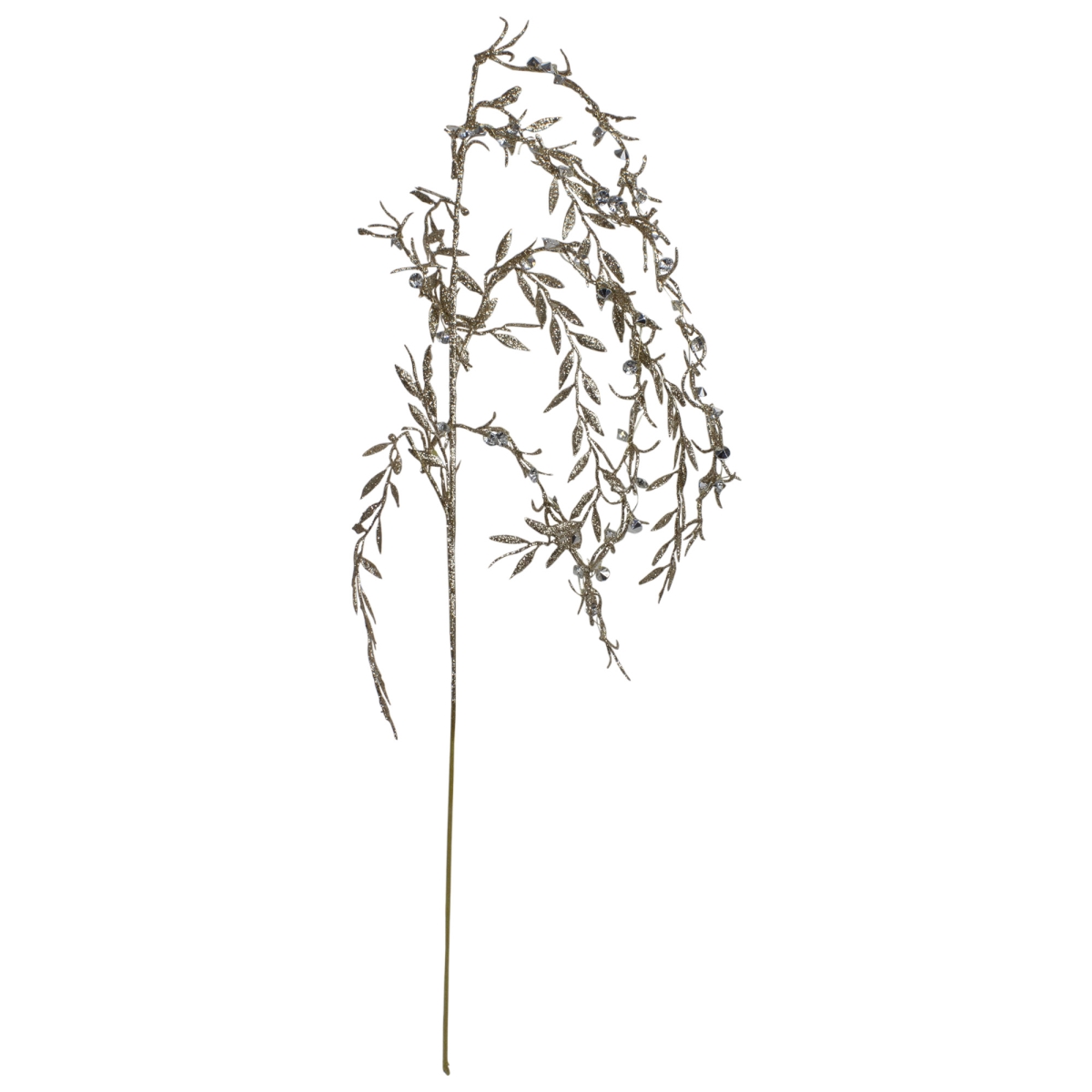 34316640 41 in. Silver & Gold Glittered Willow Branch Christmas Spray