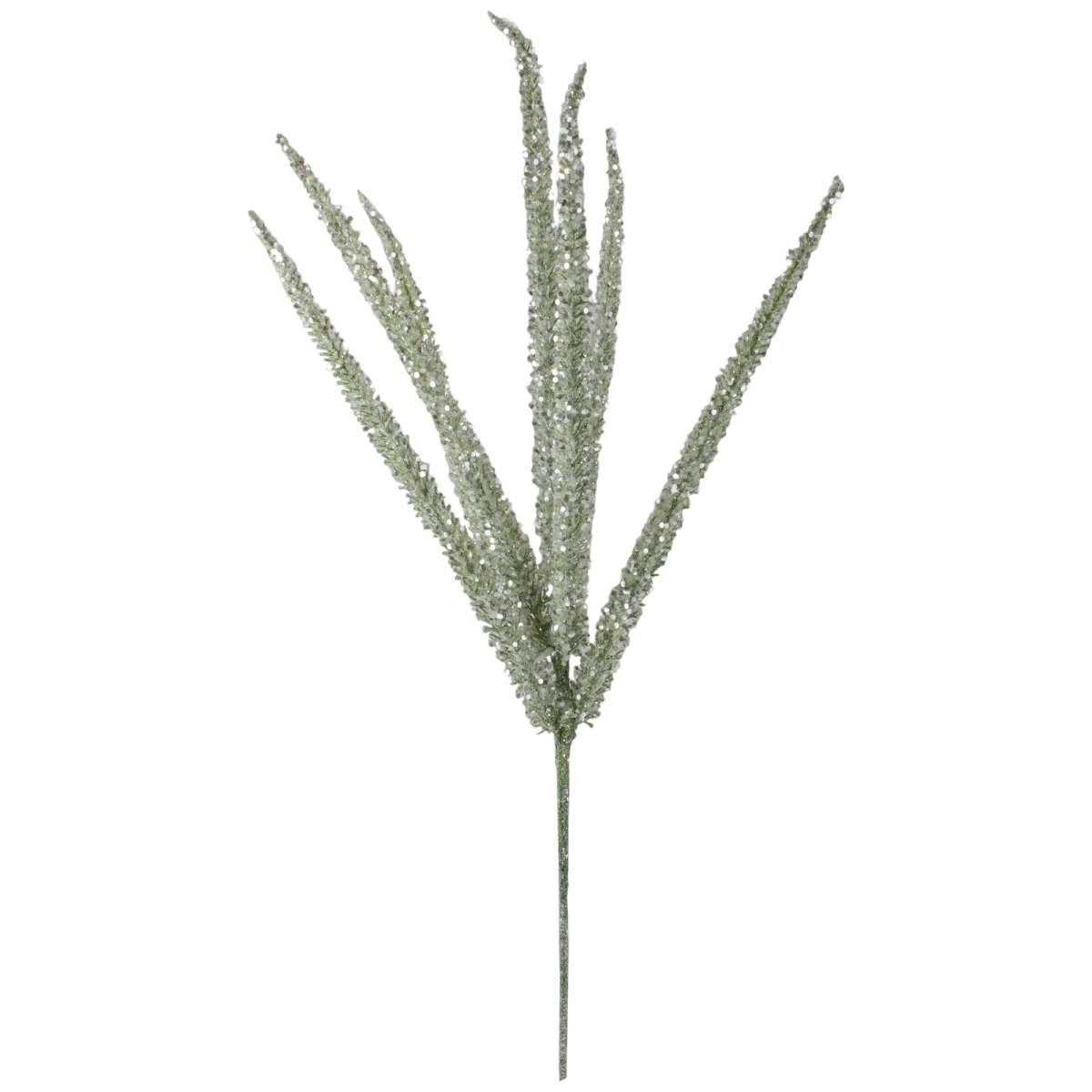 34314311 25 in. White Glittered Artificial Foxtail Christmas Spray
