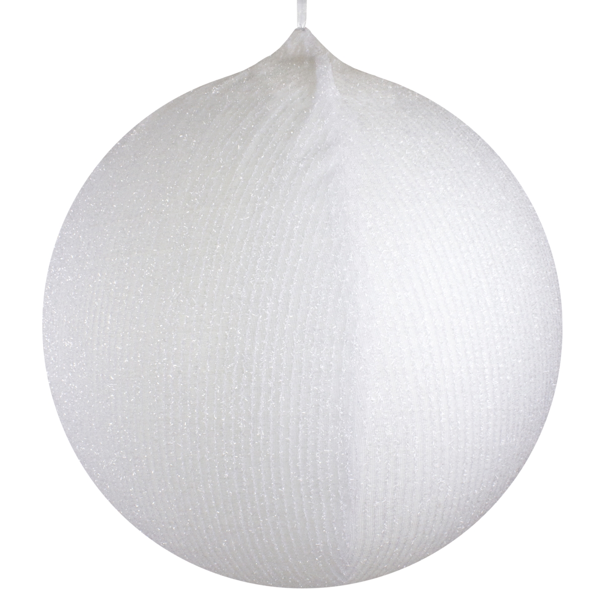 34314432 27.5 in. White Tinsel Inflatable Christmas Ball Ornament Outdoor Decoration -  NorthLight