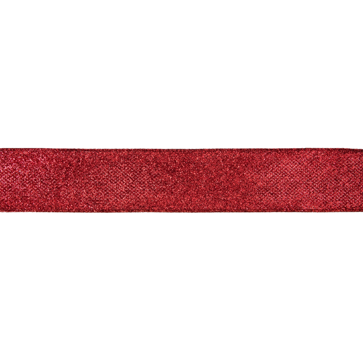 34676950 2.5 x 10 Yard Red Glittered Christmas Wired Craft Ribbon