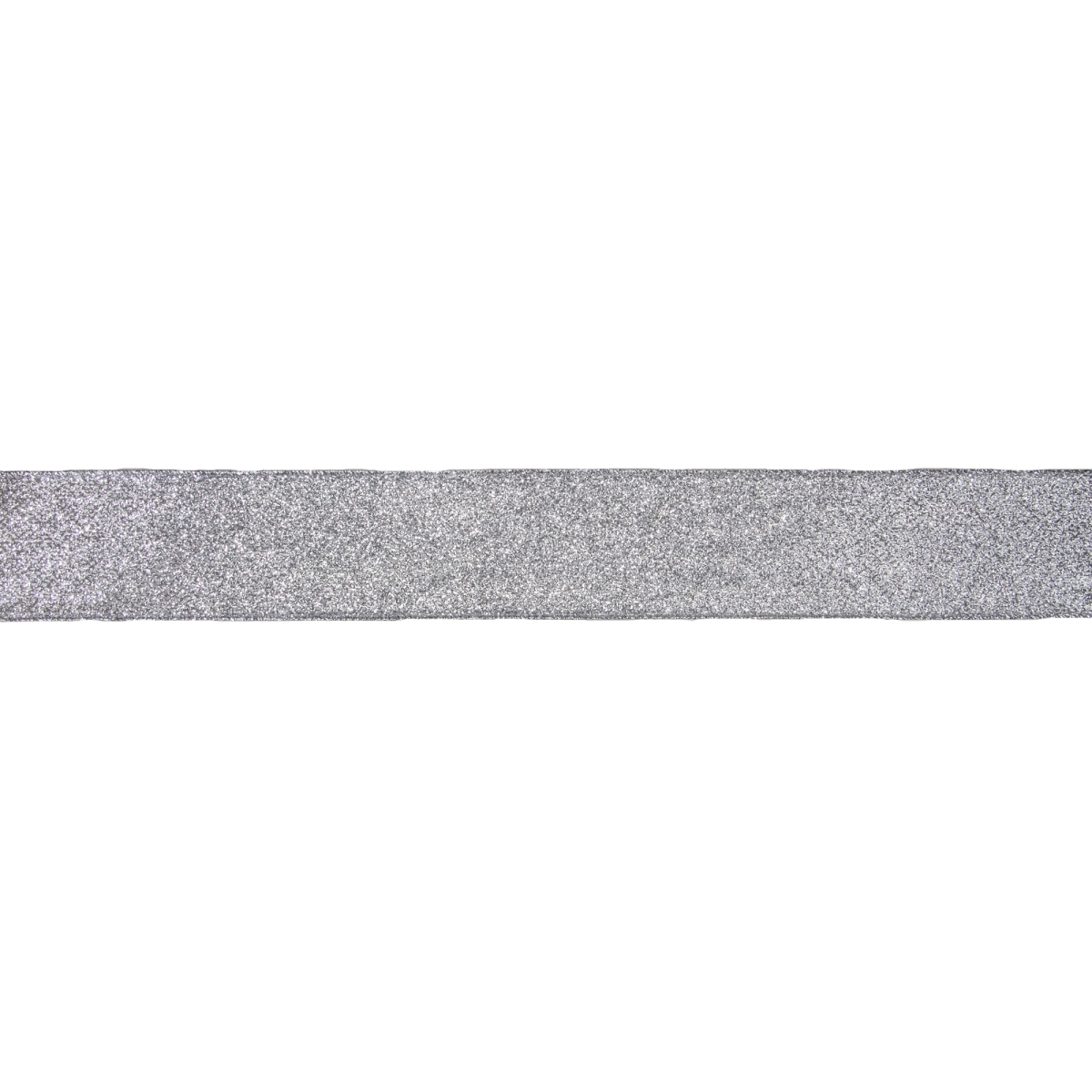 34676939 2.5 x 10 Yard Silver Glittered Christmas Wired Craft Ribbon
