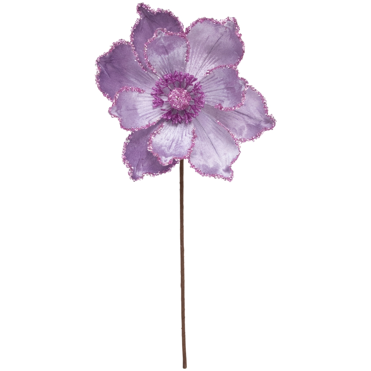 35691084 24 in. Lavender Glittery Sequins Christmas Floral Pick