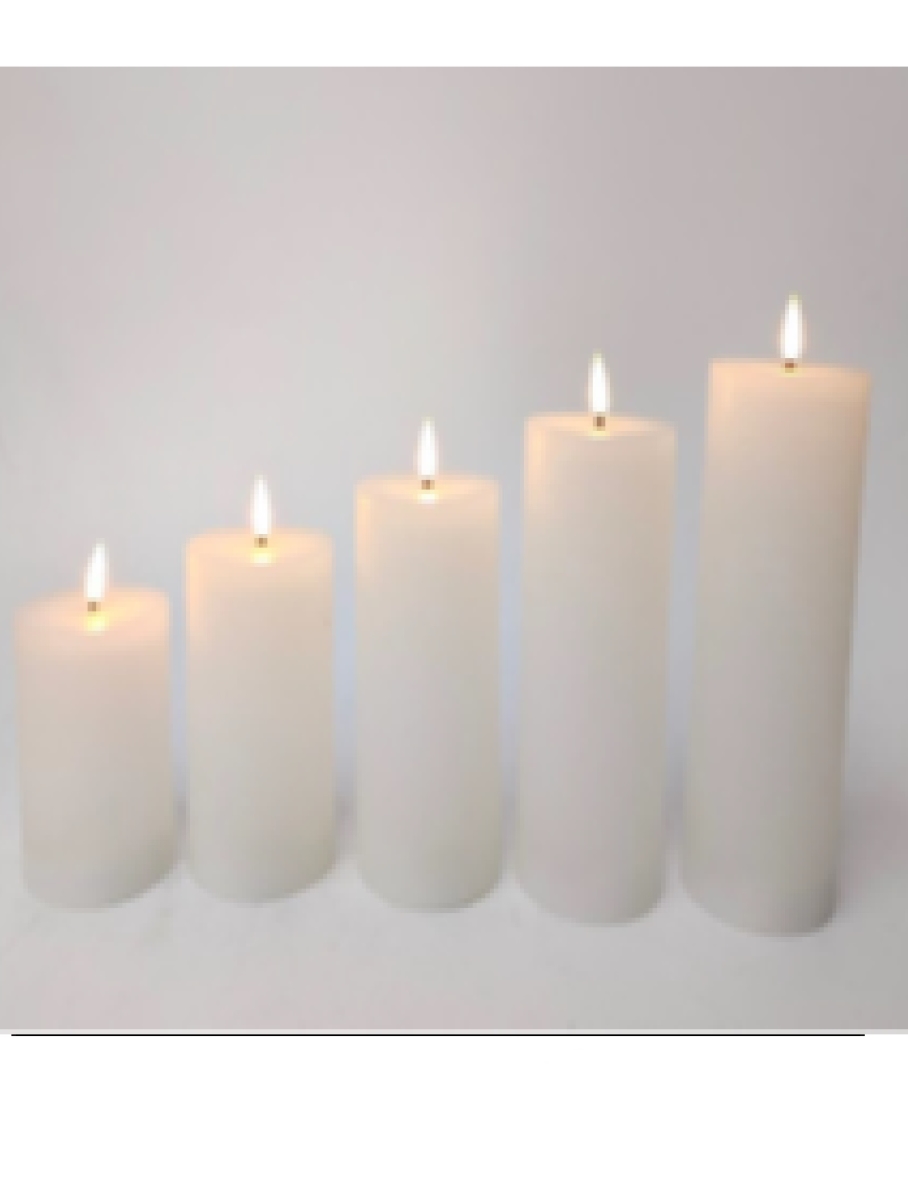 Picture of Northlight 35702170 8 in. Flameless Flickering LED Christmas Wax Pillar Candles&#44; Ivory - Set of 3